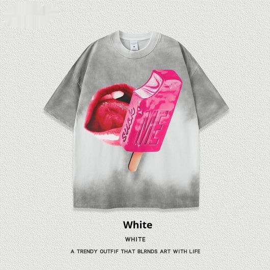Camiseta Unisex de Manga Corta Estilo Street con Lavado Pesado - Image 8