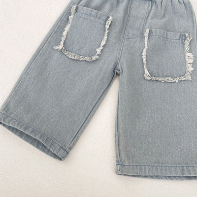 Pantalones Cortos Denim de Algodón con Bolsillos para Niños - Image 22