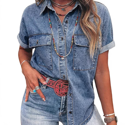 Camisa Casual Multiboton Entallada para Mujer - Image 5