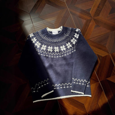 Suéter Tejido Jacquard Retro para Hombre - Image 4