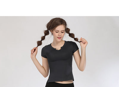 Conjunto de Yoga Ajustado de Manga Corta - Image 8