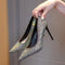 Sapato Feminino Scarpin Salto Agulha Diamantado - Elegante Bico Fino para Madrinhas