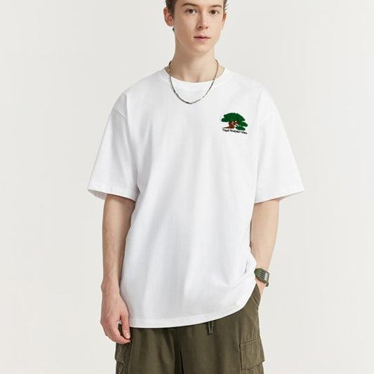 Camiseta Manga Corta Bordado Pino Hombre - Estilo Casual Minimalista - Image 2