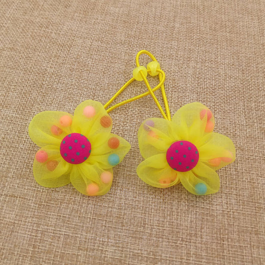 Hebillas de Flores en Chifón - Accesorios para el Cabello Infantil con Elástico - Image 9