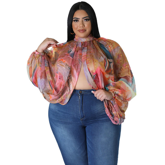 Blusa de Gasa Talla Grande con Cuello Redondo y Tirantes Ajustables - Image 14