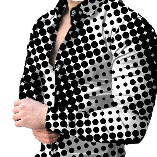Camisa Casual de Manga Larga con Impresión Digital 3D para Hombre - Image 4