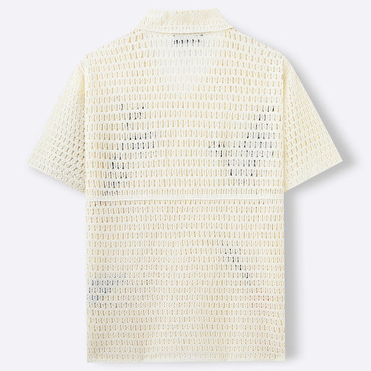 Camisa de Punto Bordada Manga Corta para Hombre - Verano - Image 4