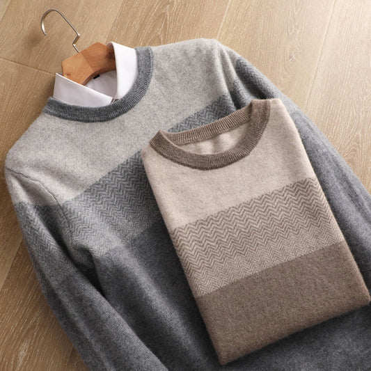 Suéter Grueso para Hombre Cuello Redondo Otoño Invierno Tallas Grandes