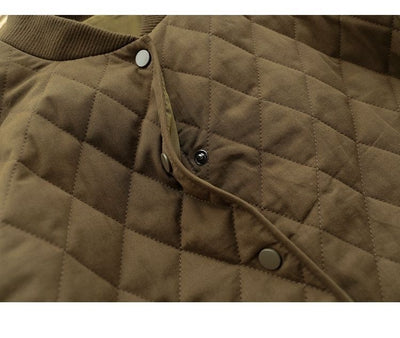 Chaqueta Acolchada de Algodón para Mujer - Diseño Rombo Ligero Otoño Invierno - Image 15