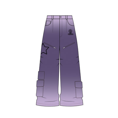 Pantalones Chaopai Púrpura Rectos de Pierna Ancha - Image 3