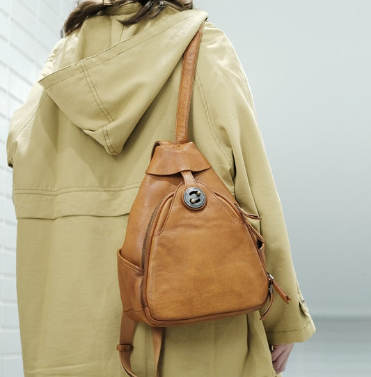 Bolso de Cuero Retro con Gran Capacidad para Hombro