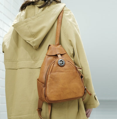 Bolso de Cuero Retro con Gran Capacidad para Hombro