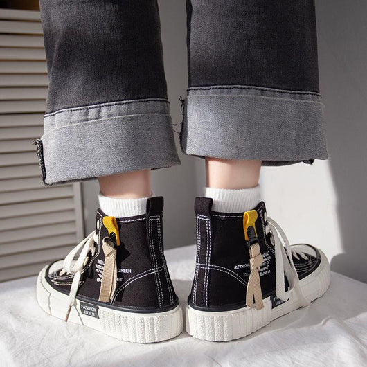 Zapatillas Canvas Altas de Mujer - Diseño Clásico de Color Sólido - Image 10