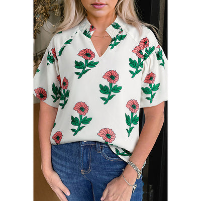 Blusa Floral de Verano con Escote en V - Image 2