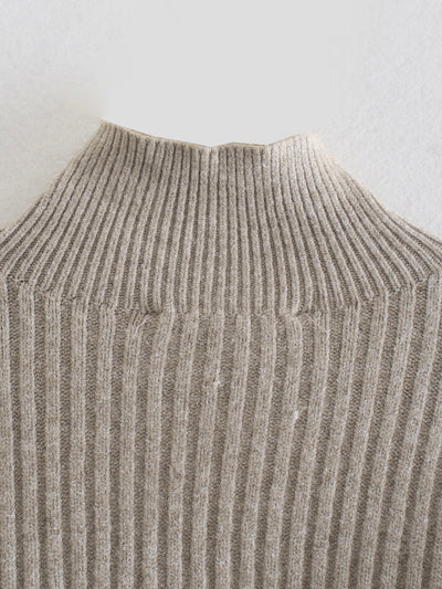 Suéter de Punto con Cuello Bajo y Rayas Verticales para Mujer - Image 11