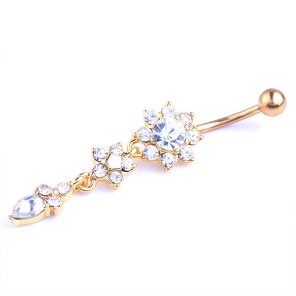 Aro Ombligo Oro Rosa Punk - Piercing Umbilical Elegante