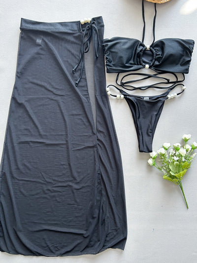 Traje de Baño Entallado con Cuello Halter y Abertura Lateral - Image 20
