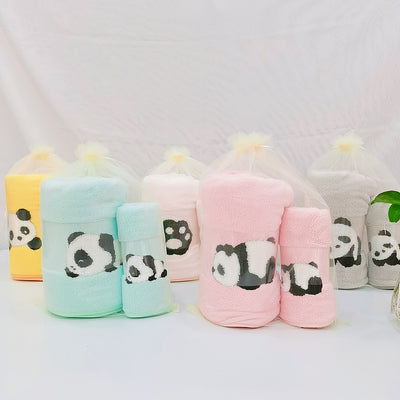 Fundas de Panda Bordado en Terciopelo Coral - Suave y Absorbentes - Image 16