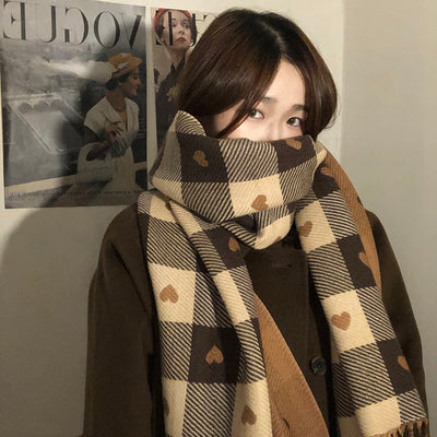 Bufanda Cuadrille Amor Invierno Estilo Coreano para Mujer - Image 10