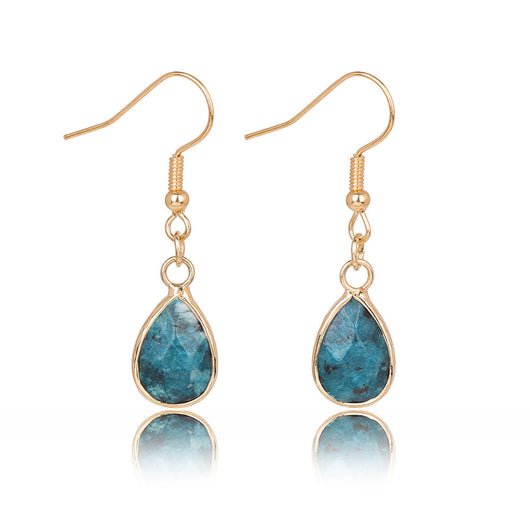 Aretes Colgantes de Piedra Gota de Agua - Diseño Versátil para Mujer - Image 18