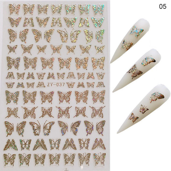 Calcomanías Láser de Mariposa para Uñas - Diseño Simulado Delgado