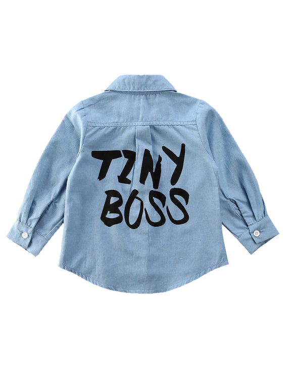 Camisa Abrigo TINY Letter para Niños
