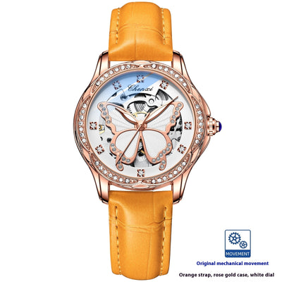 Reloj Automático para Mujer con Diamantes y Esfera de Mariposa - Resistente al Agua - Image 7