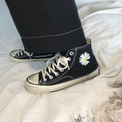Zapatillas Retro Altas de Lona Negra Estilo Estudiante - Image 19