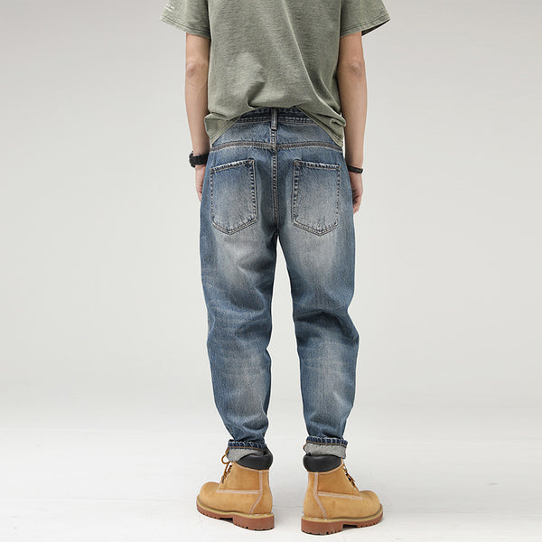 Jeans Retro Holgados de Corte Recto para Hombre