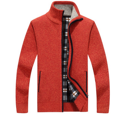 Suéter de Punto para Hombre con Mangas de Terciopelo - Chamarra Abrigada de Otoño - Image 14