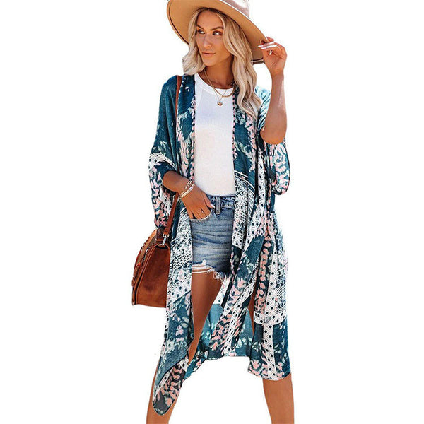 Chaqueta de Playa Suelta Protección Solar con Tul para Mujer