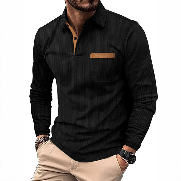 Polo Deportivo Manga Larga con Solapa para Hombre