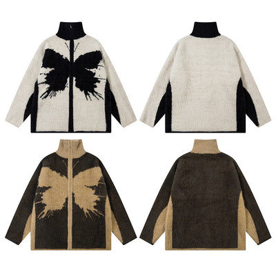 Suéter Oversize Patchwork Cuello Alto Comodidad Total