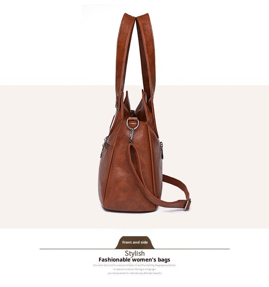 Bolso de Cuero Suave Gran Capacidad Estilo Retro Vintage - Image 21