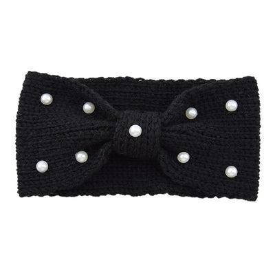 Diadema Tejida de Lana con Moño de Perlas para Mujer - Image 33