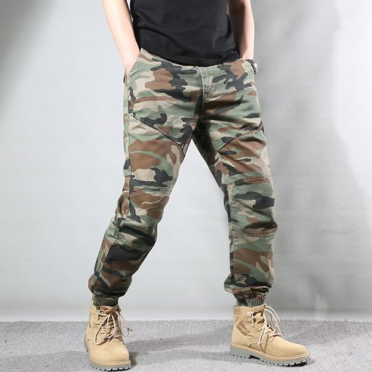 Pantalones Cargo Retro Estilo Japonés con Camuflaje y Corte Tobillero - Image 2