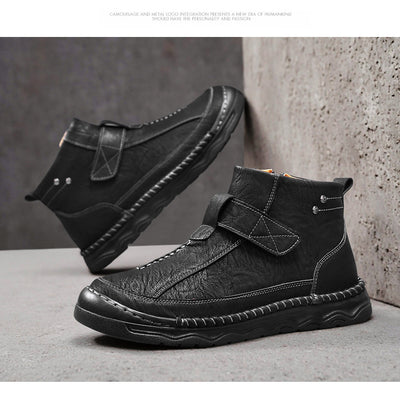 Botas Altas de Cuero para Hombre - Estilo Cargo Versátil - Image 18