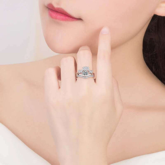 Anillo Corona Floral Diosa - Set 3 en 1 Plata - Image 2