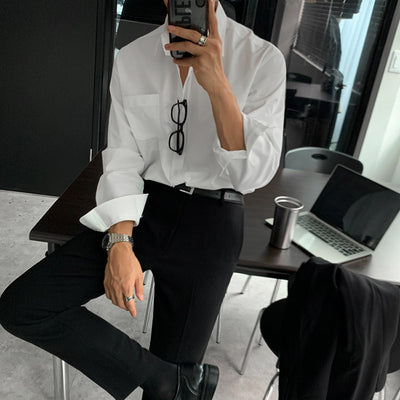 Camisa Manga Larga Casual Hombre - Estilo Clásico Otoño
