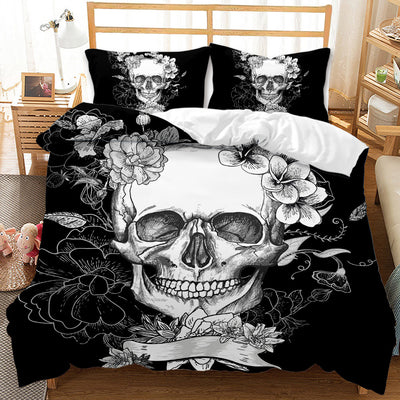 Juego de Edredón Estampado con Calaveras en Impresión Digital