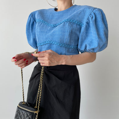 Blusa Retro con Mangas Abullonadas para Mujer - Image 7