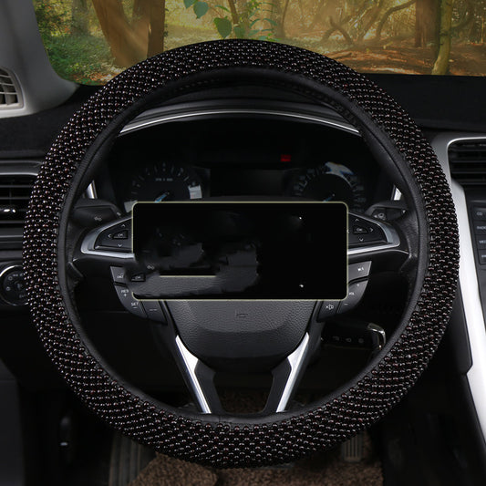 Funda para Volante con Cuentas de Madera - Diseño Elegante y Confortable