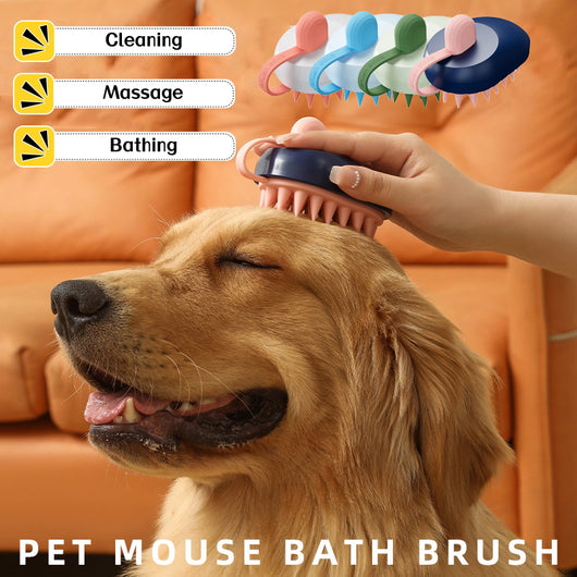 Peine Masajeador de Silicona para Baño - Removedor de Pelo para Perros y Gatos
