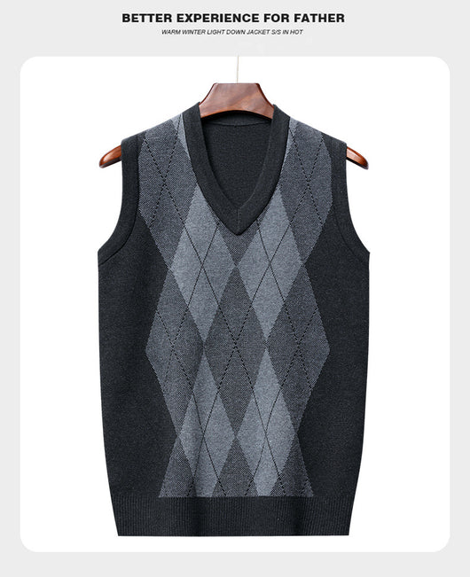 Chaleco Tejido sin Mangas a Cuadros para Hombre - Estilo Casual Moderno - Image 9