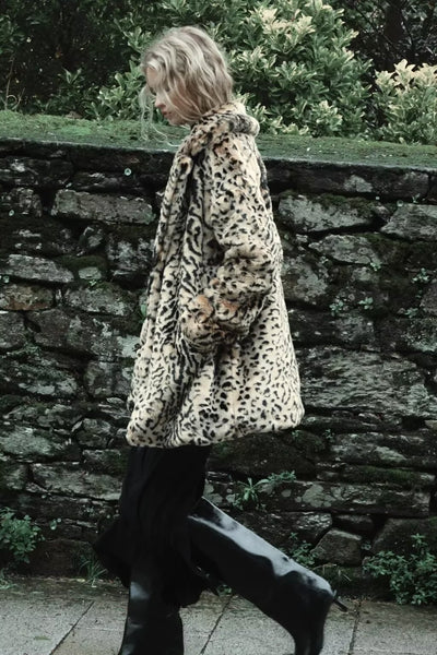 Abrigo Leopardo Efecto Pelaje Sintético Largo Medio - Image 41