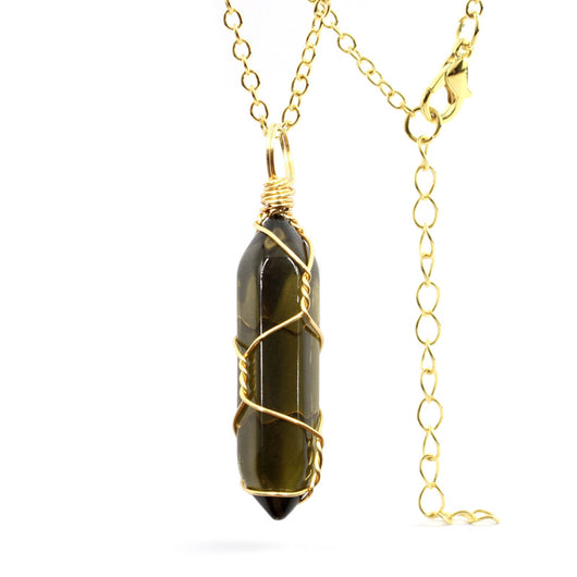 Collar Colgante de Cristal Hexagonal Envuelto a Mano con Piedra Natural - Image 22