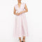 Vestido Vintage de Seda con Escote V y Cintura Plisada