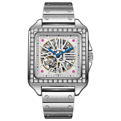 Reloj Automático de Diseño Cuadrado con Diamantes - Image 5