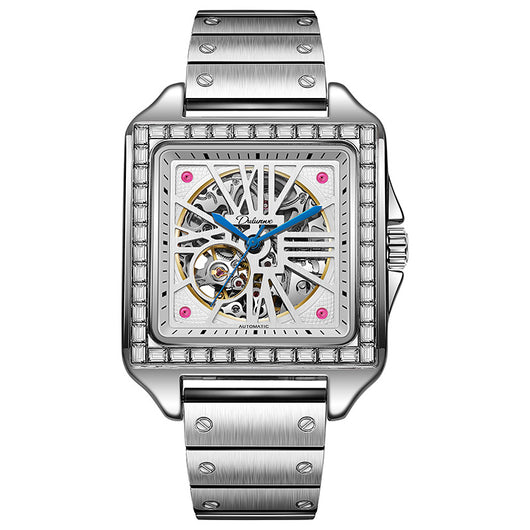 Reloj Automático de Diseño Cuadrado con Diamantes - Image 5