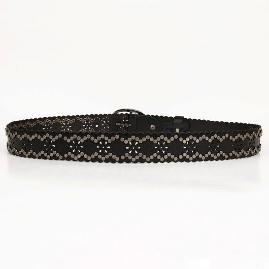 Cinturón de Cuero Premium con Remaches y Puntada de Encaje para Mujer - Image 7